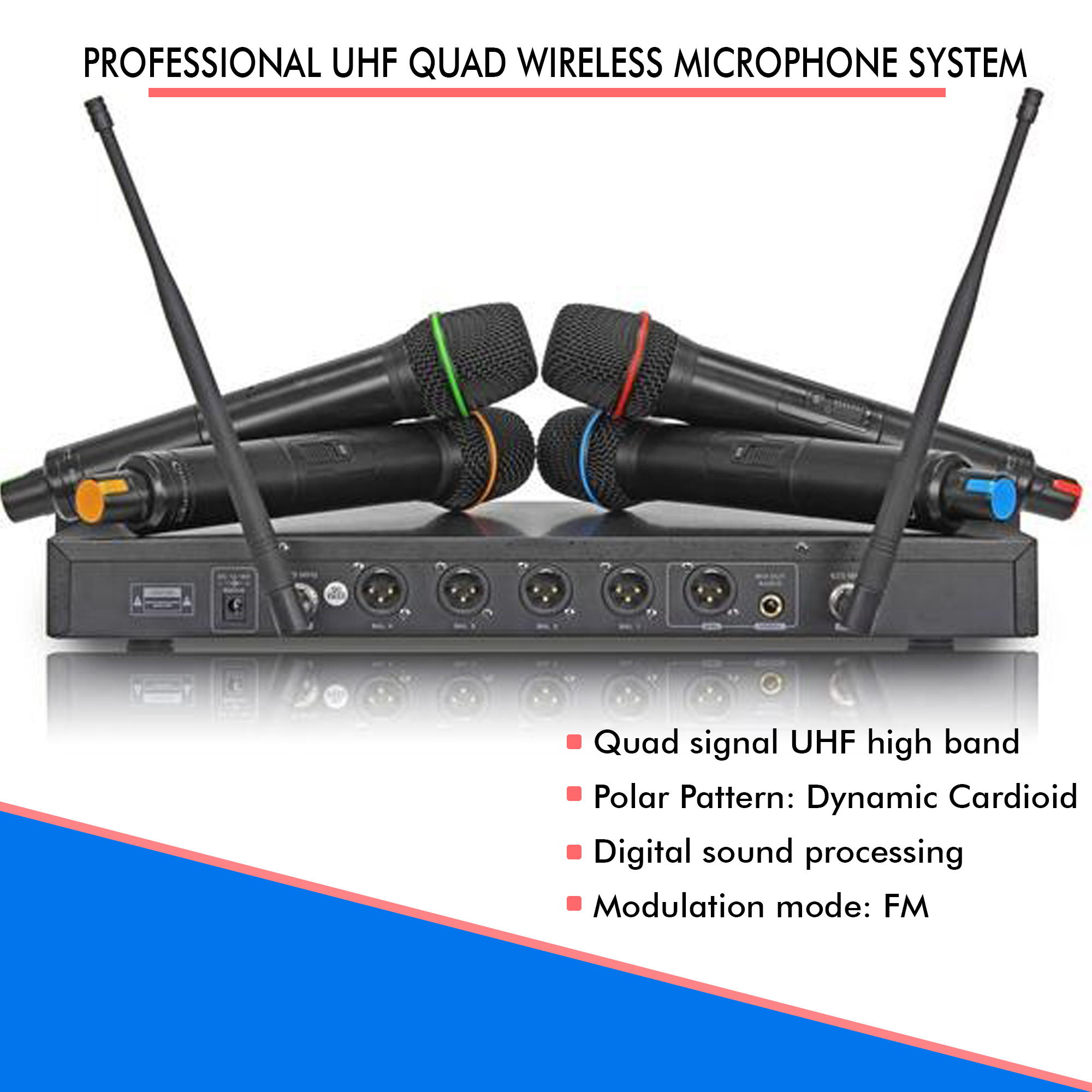 Order TECHNICAL PRO PROFESSIONAL UHF QUAD WIRELESS MICROPHONE SYSTEM